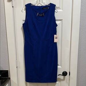 Ivanka Trump Blue Sleeveless Sheath Dress